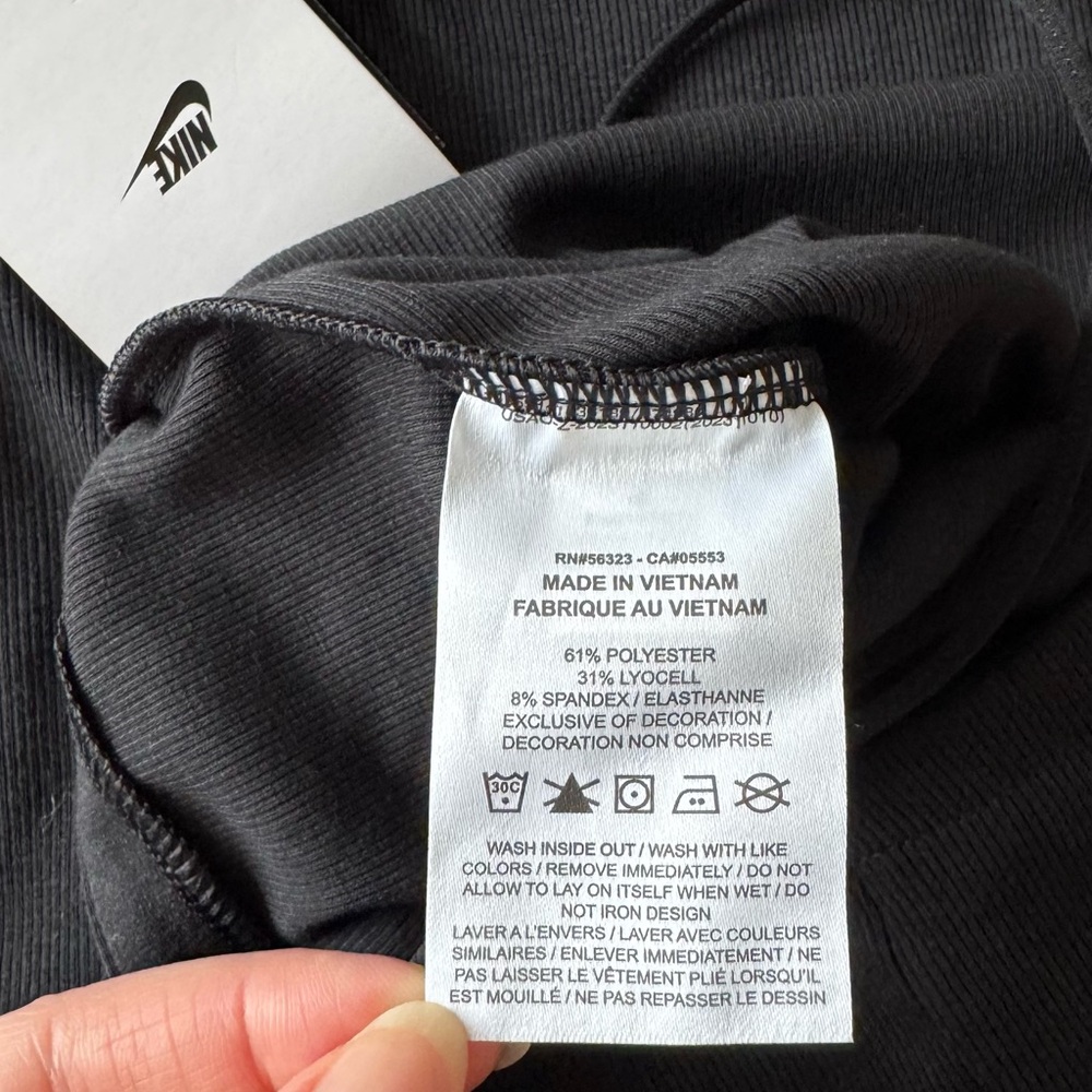 Nike Sportswear Chill Knit Women's Tight Mini-Rib Tank Dress in Black - Picture 15 of 15
